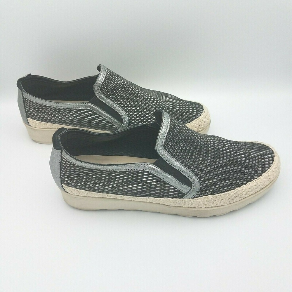 Espadrille Slip On Womens Sneaker The Flexx 7 Call Me Black Silver Shimmer Shoe